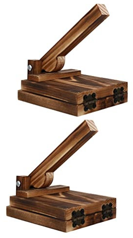 Taco Halter 2 Stücke Kn? Haut Maker Teigpresse Form Holz Tortilla Drücken Teig Kn? Wrapper Teigform Maker Kn?delform Ravioli Ausstecher Jiaozi Hersteller für Kn?delkuchen Küche Restaurant Pelletpresse