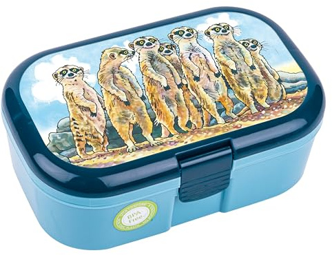 Lutz Mauder Lunchbox * ERDMÄNNCHEN * für Kinder | 10696 | Perfekt für Zoo Fans | Vesperdose Brotdose Brotzeit Schule Grundschule Einschulung