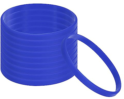 PATIKIL Silicona Pulseras, 50 Paquete Colores Goma Pulseras En Blanco Elásticas Deportivas Bandas para Adultos Adolescente Deportes Equipo Juegos, Oscuro Azul