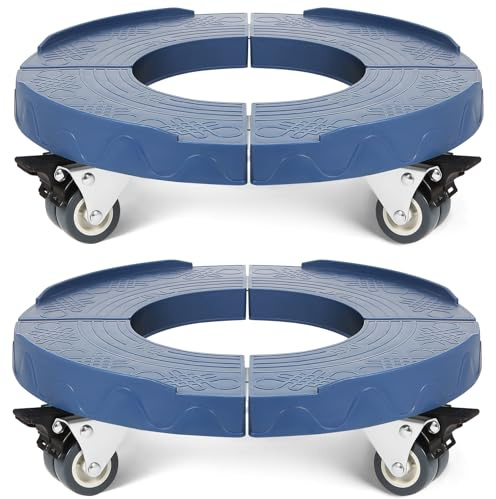 W B D WEIBIDA Carrello rotondo resistente, regolabile da 38 a 48 cm, con ruote, in plastica, multifunzionale, può contenere fino a 200 kg, confezione da 2