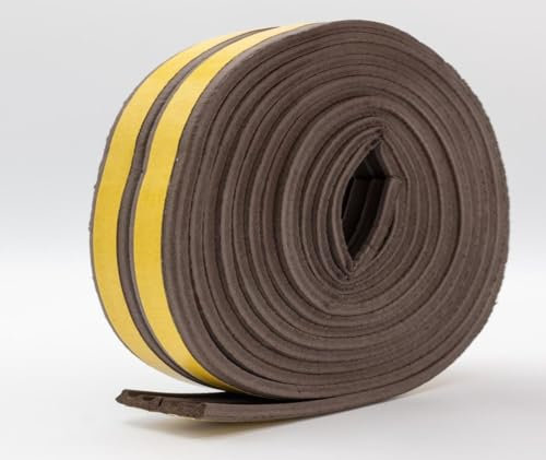 laro Türdichtung Selbstklebend für Türen/Fenster Gummidichtung/Schaumstoff, Anzahl:6x6, Farbe:Braun 1,5mm x 3mm