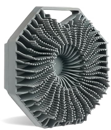 Antimicrobial Silicone Body Scrubber, Exfoliating Body Scrubber for Sensitive Skin, Eco Friendly Shower Scrubber for Body, Silicone Body Brush for Showering (Gray)