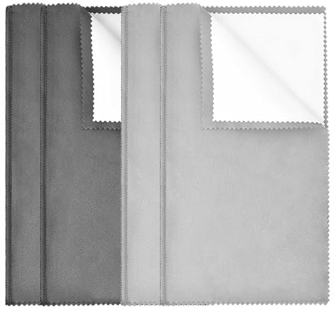 SEVENWELL 4pcs Silver Jewelry Polishing Cleaner Cloth, Double-Sided Jewelry Cloths Silver Polish for Sterling Silver Gold Platinum Jewelry, Silver Cleaning Cloth Keeps Shining (8 inch)