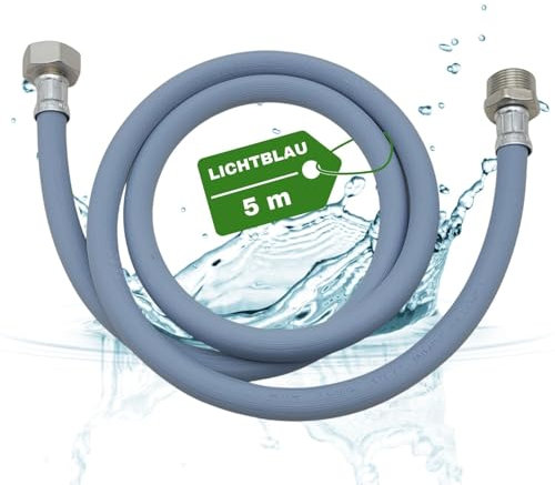 LICHTBLAU Rallonge de tuyau d'alimentation avec filetage métallique I 5,0 m I Raccord pour machine à laver et lave-vaisselle I 3/4 I