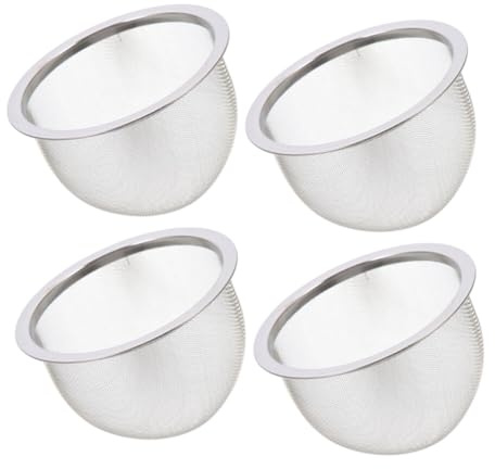 Kichvoe Lot de 4 passoires à théière en maille d'acier inoxydable de 8,2 cm - Filtre à thé en maille fine de rechange pour théière et bouilloire