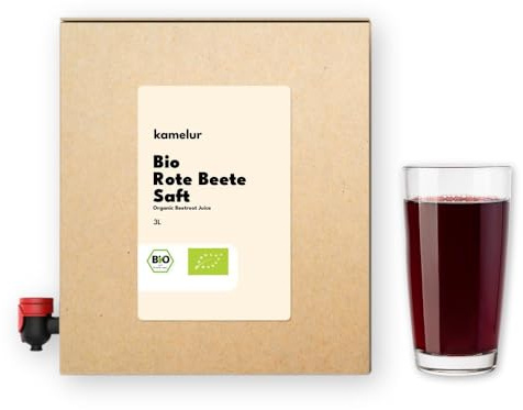 Kamelur 3 Liter BIO Rote Bete Saft Rote Beete Saft BIO in der praktischen Saftbox, rote Rübensaft aus kontrolliert biologischem Anbau