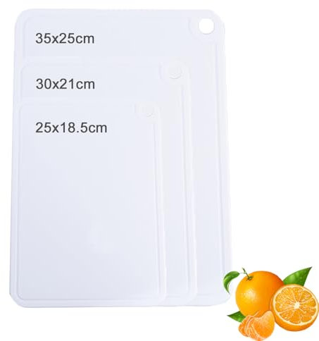 Lot de 3 planches à découper professionnelles aspect granit, poignées antidérapantes, sans BPA, avec poignée, en plastique antibactérien, passent au lave-vaisselle, accessoires de cuisine, B