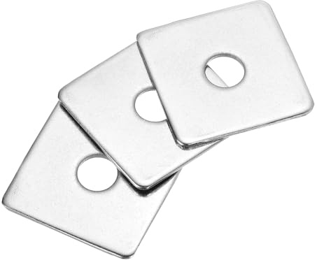 sourcing map 3 Stück M10 x 40 x 2 mm quadratische Plattenlager-Unterlegscheiben, 304 Edelstahl, flache Unterlegscheiben, Abstandshalter Dichtung für Hardware-Befestigung