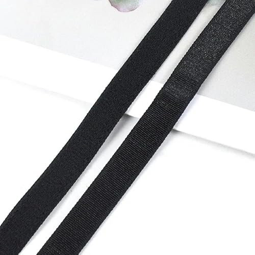 Bandas elásticas de nailon de 10/20 metros, 6 mm a 25 mm, cinturón elástico de goma, ropa interior suave, correa de sujetador, cinta de resorte, accesorios de costura para bricolaje, negro, 6 mm, 20
