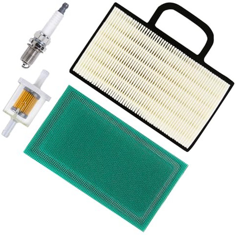 Kit de bougies d'allumage pour filtre à air BenTsD compatible avec le moteur BS 18-26 HP Intek V-Twins, compatible avec la tondeuse à gazon JD D130 D140 GY20575.