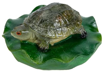 KONTONTY Harz Schwimmende Schildkrötenstatue Teichdekoration Kunstharz Figur Gartenteich Springbrunnen Deko Für Garten Innenhof