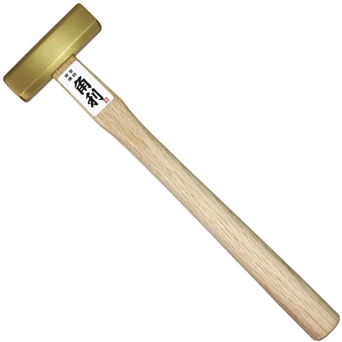 KAKURI Japanese Brass Hammer 10.5 oz - GENNO Japanese Hammer Double Faced Octagonal Head - Heavy Duty Oak Handle - Made in Japan