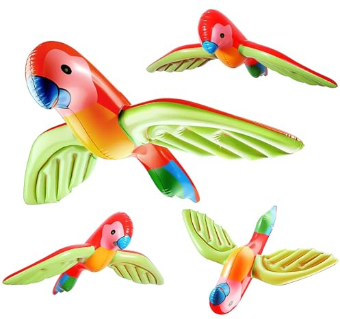 LIULINY 4 Pièces Perroquet Gonflable, 58 x 75 cm Jouet Gonflable pour Piscine pour Perroquets, Parrot Ballon, pour Jouet Aniversaire Piscine le Mariage D'été Party Hawaii Summer Rassemblement