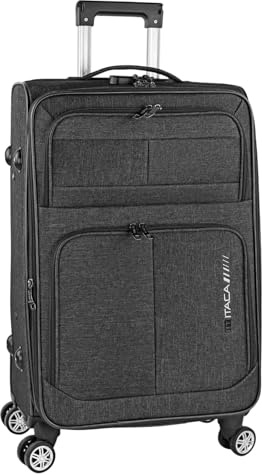 ITACA - Valise Souple Grande Taille, à roulettes Ultra légère. Soute Avion 23kg, valises Moyenne Pas Cher. Cadenas à Combinaison, Gris