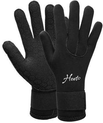Hevto Neoprene Dving Gloves 3mm GBS Men & Women Scuba Dive Wetsuit Gloves Keep Warm in Cold Water (G6-Black, L)