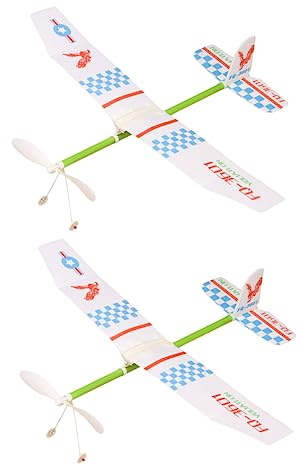 VICASKY Rubber Band Airplane Toy and Kids Diy Airplane Model Set for Educational Play, 2pcs Random Pattern Glider Plane Toys for Children’s Outdoor Flying and Learning