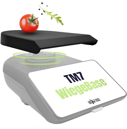 MixFino Base di Pesatura per Bimby TM7 – Bilancia senza Boccale | Il TM7 diventa bilancia a piattaforma al grammo · protegge l'innesto motore · ampia superficie ABS rigida · Made in Germany