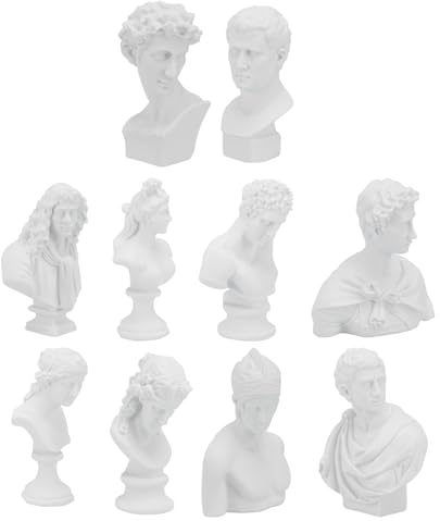 Toyvian 10 Figuras de Jardin de Resina, 10 Piezas de Bustos Decorativos Blancos para Bodegón, Decoración del Hogar y Obsequio, Estilo Nórdico