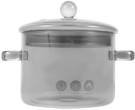 TOPPERFUN Pot à Soupe Verre pour Cuisinière Céramique Casserole Résistante Chaleur avec Couvercle pour Mijoter Bouillir et Cuire Nouilles Soupes et Pâtes