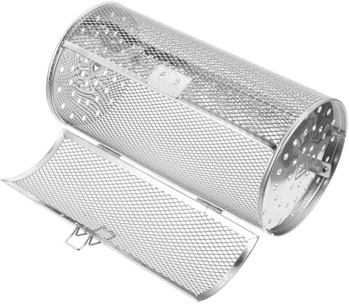 Generisch Grillkorb aus Edelstahl 14×18cm Rotierender Backkorb für Pommes Frites und Nüsse Universell Einsetzbar für Ofen und Grill