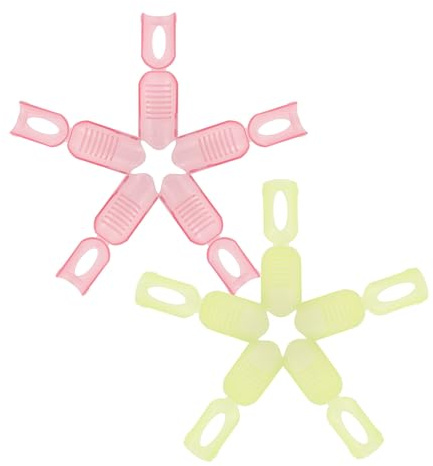 MOTHNUR 10 Stück Verstellbare Nagelclips aus Kunststoff für Gelnägel Nagellackentferner Schutzhülle In Reisegröße Sicherer Griff für Nagelpflege zu Hause Halbdurchsichtiges Dunkelpink