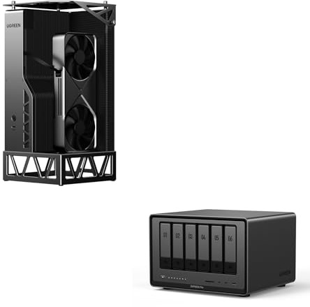 UGREEN NAS DXP6800 Pro 6-Bay Desktop NAS,Network Attached Storage (Diskless) bundle with UGREEN LinkStation eGPU Dock with 850W Power Supply, Compatible with GPUs Like NVIDIA/AMD/Intel for Laptops/Han