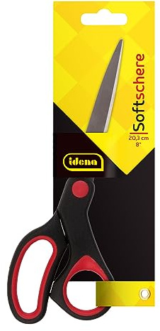 Idena 642074 - Soft-Schere 8, 20.3 cm, rot/schwarz, 1 Stück