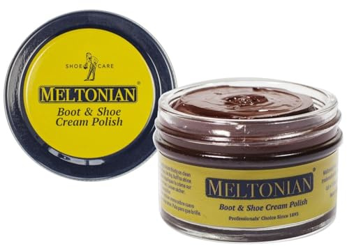 Meltonian Cream Shoe Polish - Boot Polish, Leather Shoe Polish Oil Based with Beeswax - Restores & Protects, 60+ Colors, Fashion Brown