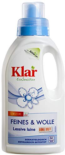 Klar eco Sensitive Feines & Wolle 500ml, ohne Duft, 50 Waschladungen, Feinwaschmittel, für Allergiker