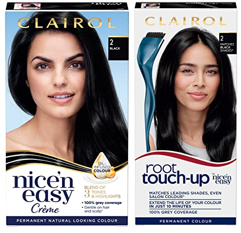 Clairol Nice'n Easy Permanent Colour + Root Touch Up (2 Black)
