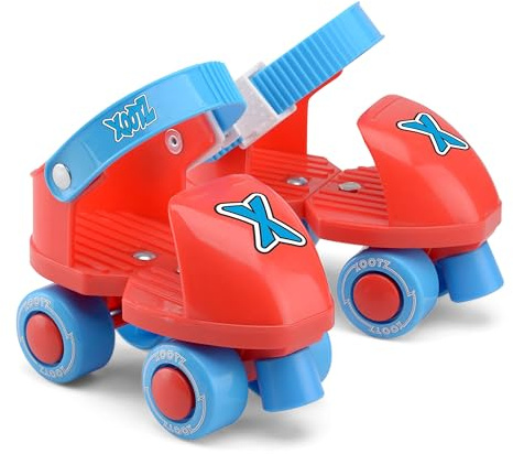 Unibos Have Duty Rollschuhe für Kinder, Jungen und Mädchen, mit 4 Rädern, geeignet für Kinder ab 3 Jahren, mit PP und PVC-Material, verstellbare Quad-Skates, rot