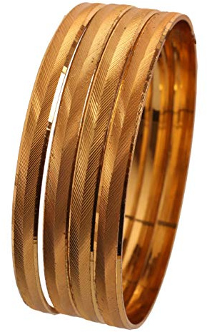 Touchstone Armreif-Kollektion exklusiver Halbrund-Armreif mit edlem Designerschmuck im Feinschliff für Damen 2.37 Set von 4 Gold