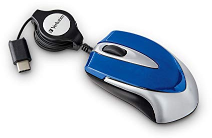 Verbatim USB-C Mini ratón óptico de Viaje - Azul (70237)