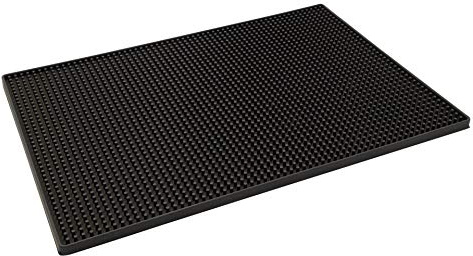 We Can Source It Ltd - Black Bar Mat 30 x 45cm Rectangular Anti Slip Rubber Bar Service Mats for Kitchen, Coffee Bars, Restaurants