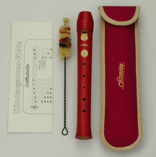 Zoundhouse (Schn_eider) Flöte Kindergarten pastell Rot inkl. Wischer + Grifftabelle