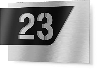 Graviers Design Hausnummernschild aus V2A Edelstahl 215x150 - Schwarz - zweiteilig mit 3D Effekt Wetterfest Rostfrei Individuell anpassbar mit eigener Nummer - Made in Germany