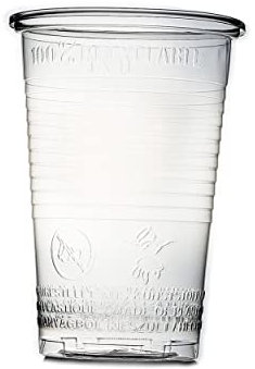 Commerline 2000 Stück Plastikbecher 0,3L Trinkbecher, Plastik Transparent Becher, Partybecher, Kunststoffbecher, Wasserbecher Ausschankbecher