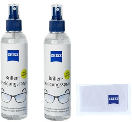 ZEISS - Salviette per la pulizia degli occhiali o spray per la pulizia delicata e accurata delle lenti degli occhiali, senza alcol (2 x 240 + panno)