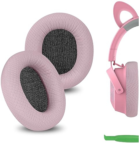 Geekria Ersatz-Ohrpolster für Razer Kraken V4/V4X/V4Pro/Kitty V2 Pro, Barracuda/Barracuda X Kopfhörer, Ersatzteile (Rosa)