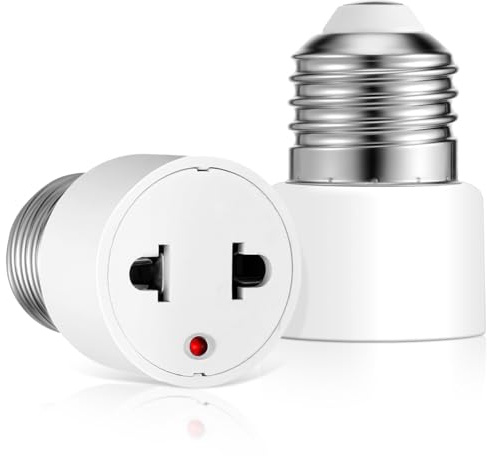 2 Pièces Adaptateur De Prise De D'ampoule E27 Convertisseur Douille Lumière Convertisseur D'ampoule Douille À Visser Pour Porche Caméra Patio Garage(2 Broches)