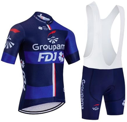 SGCIKER 2023 Hommes World Tour Team Maillot Cyclisme Ensemble, Été Manches Courtes Respirant Cycle Chemise VTT Vélo Vêtements Cuissard Kits 9D Gel Pad