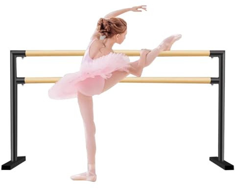 IUokLU Ballettstange, doppellagige Ballettstange, Mobile Beinpresse für den Haushalt, professioneller Tanzhebel, kann EIN Gewicht von 500 kg tragen