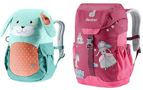 deuter Kikki Kinderrucksack (8 L) & Schmusebär Kinderrucksack (8 L), Ruby-hotpink