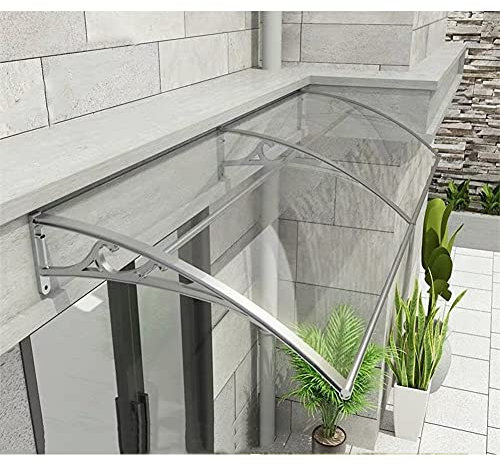 SORVA Markisen für Türen Türfenster-Markisenvordach, gewölbte Dachvordächer Polycarbonat-Abdeckung Moderne und langlebige Halterung aus Aluminiumlegierung Vordertür Hängen Sie Ihre Blumentöpfe auf