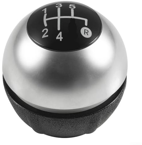 Schalthebelknauf, 5-Gang-/6-Gang-Schalthebel-Handball, Schaltknauf für FIAT 500 500C 2007–2018 (Silber), Ersatz-Kit für Schaltknaufabdeckung, Auto-Schaltknauf, Schaltknauf Gamasche und Handbremse