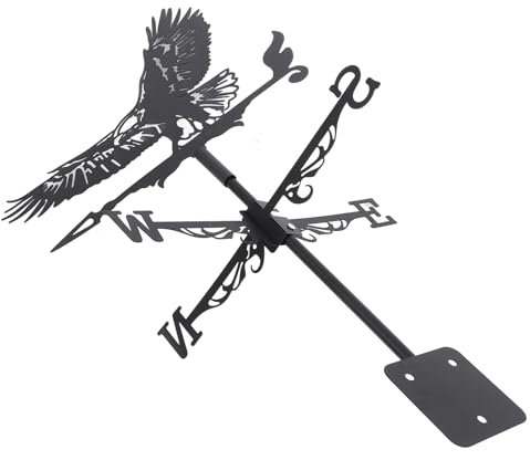 FONDOTIN Wetterfahne Aus Robustem Eisen Elegante Windrichtungsanzeige Für Garten Dach Und Wetterfestes Deko-Accessoire Mit Einzigartigem Adler-Design Für Außenbereich