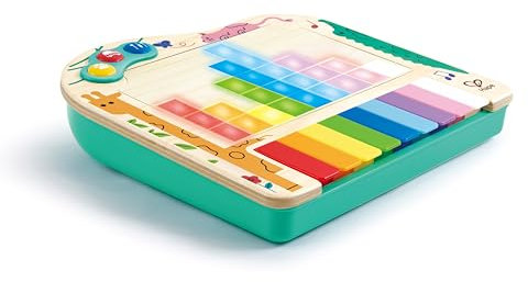Hape Pixel Piano| Electic Keyboard Piano With Wooden-Feel Electric Keys and Light-Up Pixels Display | Kid's Musical Toy for Musical Expression and Creative Development