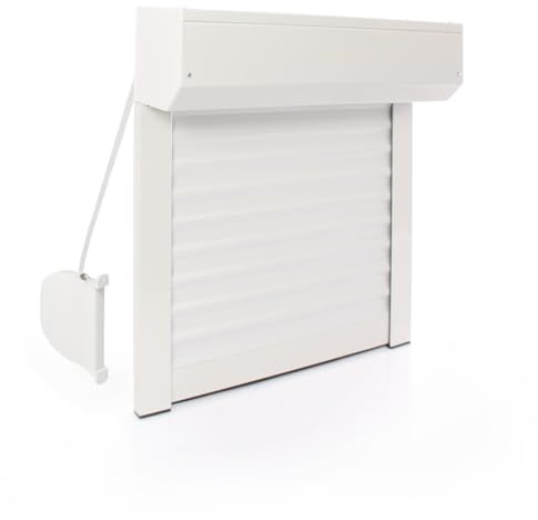 Volet Roulant Manuel Sangle Ajustable en Aluminium h155 x l120 cm- Coloris Blanc- Montage Facile , Pour Fenêtre