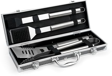 Leopold Vienna 4-teiliges Grillwerkzeug-Set im Koffer - Zubehör BBQ