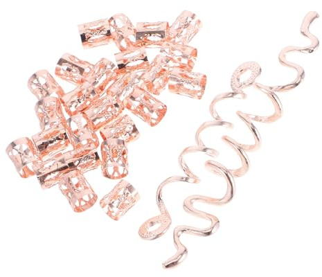 Gogogmee 28pcs Dreadlock Ring Hair Charms Metal Braids Accessories Braid Beads Hair Jewelry for Women Cuffs Clips for Dreadlocks Styling